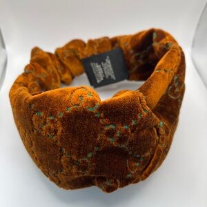 Gucci GG Velvet Headband in Rich Brown